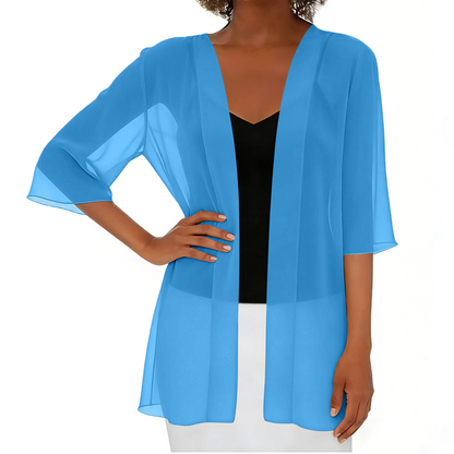 🌟 Casaco de malha leve, transparente e aberto – arejado, versátil e perfeito para usar em camadas – ideal para dias quentes, praia e lazer – look feminino com uma transparência elegante