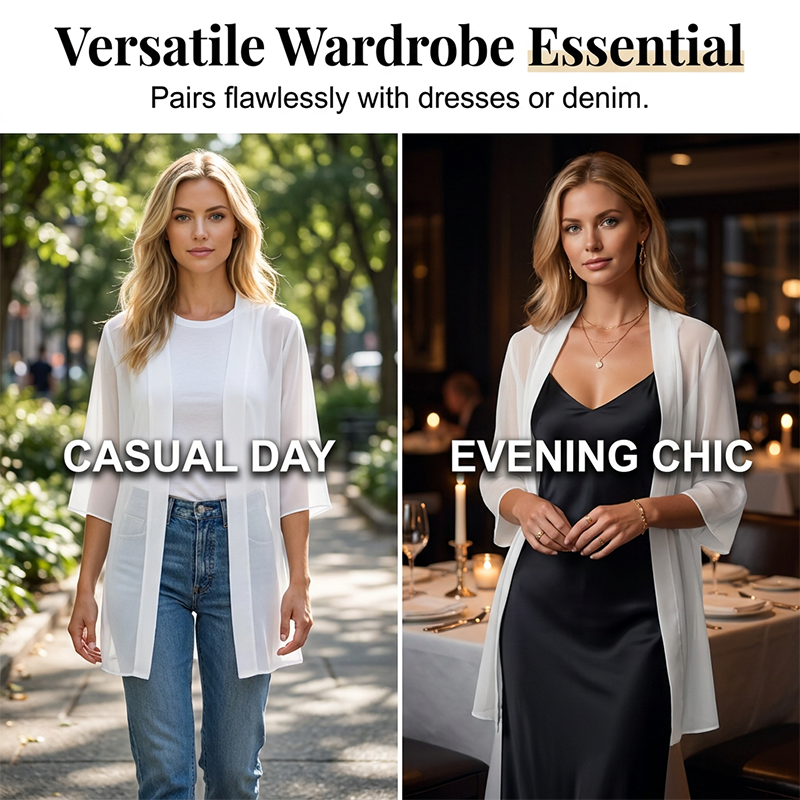 🌟 Casaco de malha leve, transparente e aberto – arejado, versátil e perfeito para usar em camadas – ideal para dias quentes, praia e lazer – look feminino com uma transparência elegante