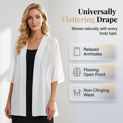 🌟 Casaco de malha leve, transparente e aberto – arejado, versátil e perfeito para usar em camadas – ideal para dias quentes, praia e lazer – look feminino com uma transparência elegante