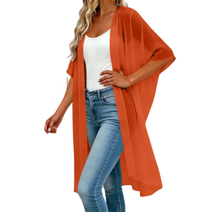 Vestido de praia largo para mulher, de cor lisa, com decote quadrado e laço em forma de borboleta