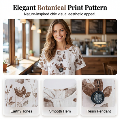 🌿 Conjunto Feminino 2 Peças Estampado Botânico – Confortável, Elegante e Perfeito Para o Dia a Dia