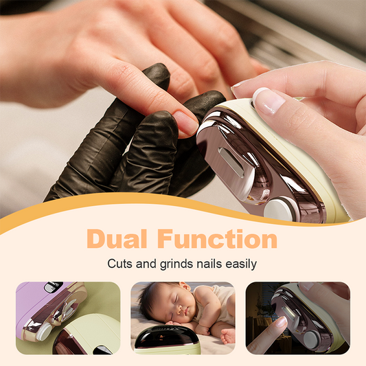 💅✨ Cortador de Unhas Elétrico 2 em 1 – Corte, Lixe e Deixe as Unhas Perfeitas com Segurança
