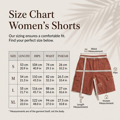 Shorts cargo femininos de jeans com corte folgado