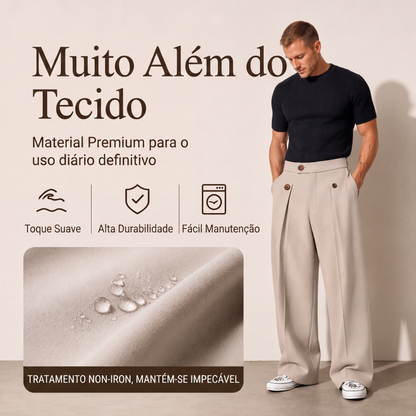🔥👖 50% OFF! Calça Masculina de Perna Reta Resistente a Rugas – Elegante, Confortável e Versátil