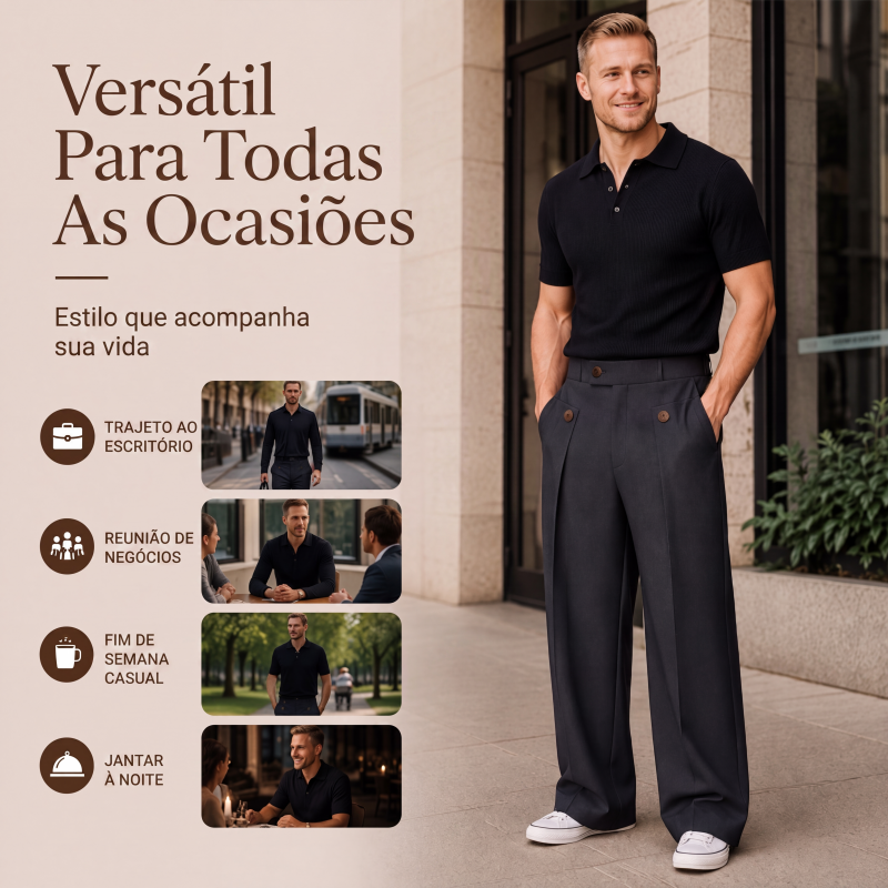 🔥👖 50% OFF! Calça Masculina de Perna Reta Resistente a Rugas – Elegante, Confortável e Versátil