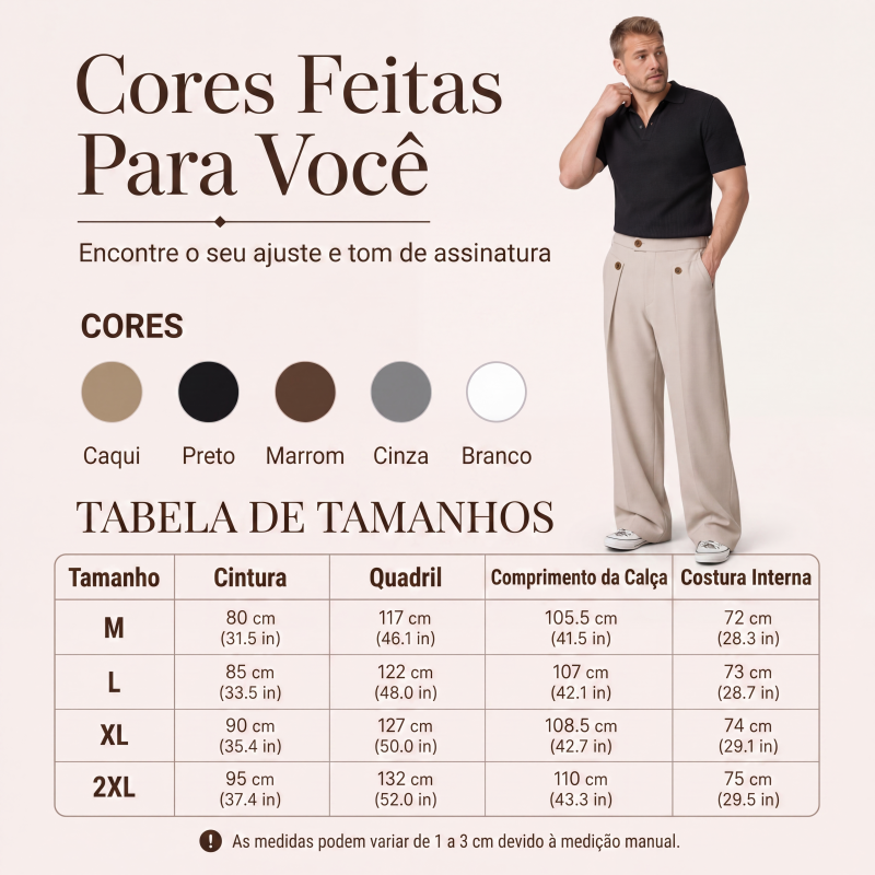 🔥👖 50% OFF! Calça Masculina de Perna Reta Resistente a Rugas – Elegante, Confortável e Versátil