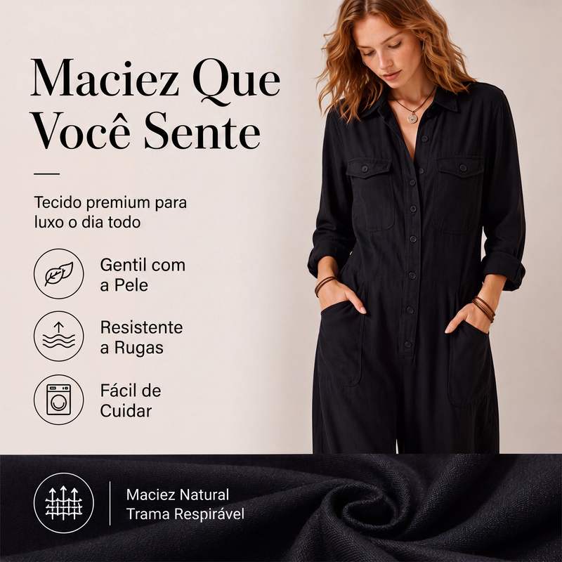 Macacão cargo feminino de perna larga