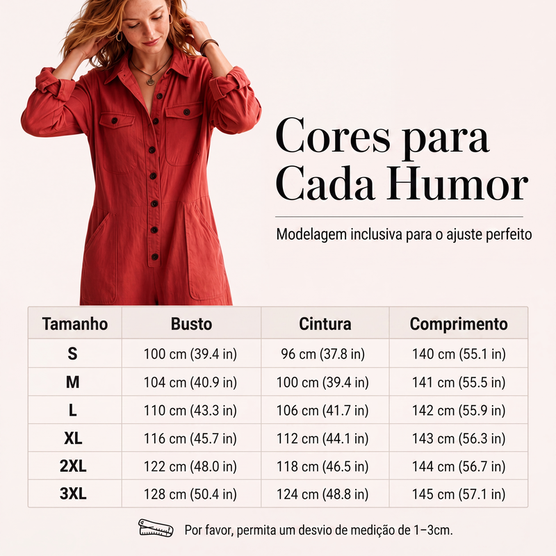 Macacão cargo feminino de perna larga