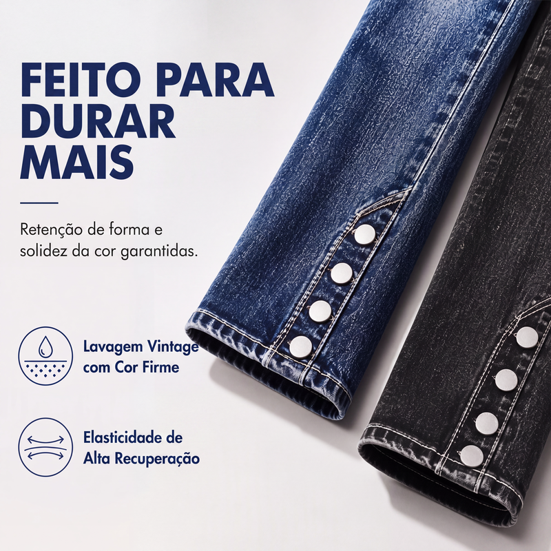 Calças jeans femininas slim fit com elastano