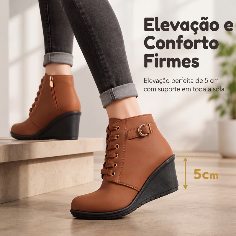 🔥 50% OFF HOJE! 👢 Botas Femininas com Salto Anabela Confortável – Elegantes, Versáteis e Perfeitas Para o Dia a Dia ✨