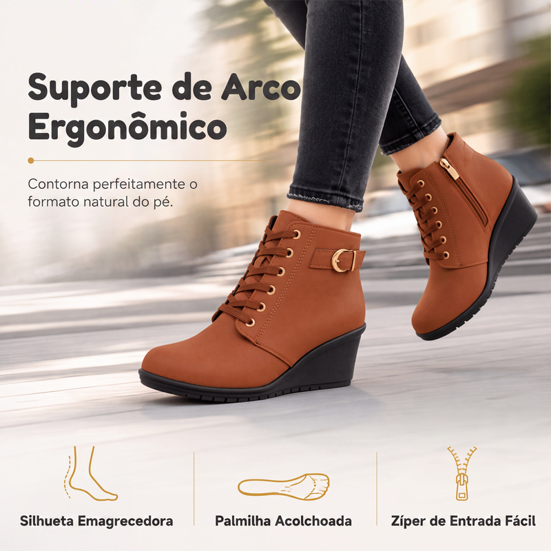 🔥 50% OFF HOJE! 👢 Botas Femininas com Salto Anabela Confortável – Elegantes, Versáteis e Perfeitas Para o Dia a Dia ✨