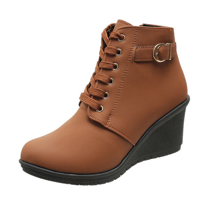 🔥 50% OFF HOJE! 👢 Botas Femininas com Salto Anabela Confortável – Elegantes, Versáteis e Perfeitas Para o Dia a Dia ✨