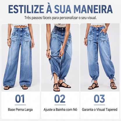 🔥 50% OFF HOJE! 👖  Calça Jeans Barril Feminina de Cintura Alta – Modelagem Moderna, Conforto Elástico e Ajuste Perfeito Para Valorizar Sua Silhueta ✨