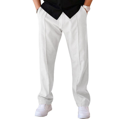 🏷️ Easy Fit, Everyday Style | Men's Drawstring Straight-Leg Pants