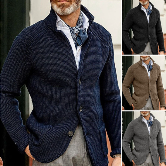 🔥Gratis levering-LANGERMET, TYKKERE CARDIGAN FOR MENN, VARM, UFORMELL JAKKE