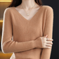 👑High-end 100% kashmir solid farge 🐏 Langermet genser med V-hals. 👚
