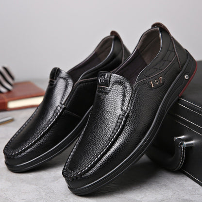 🔥Gratis levering - DRESSYE Herre Loafers i ekte skinn med myk innersåle Casual Business Slip On Loafers