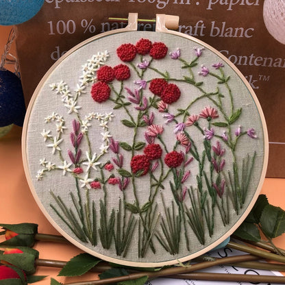 49% RABATT - Perfekt gave - Broderiramme-blomstersett for nybegynnere