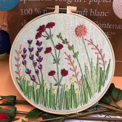 49% RABATT - Perfekt gave - Broderiramme-blomstersett for nybegynnere