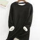 Ny, uformell sweatshirt i bomull med rund hals og ensfarget genser for damer (S-5XL)