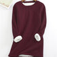 Ny, uformell sweatshirt i bomull med rund hals og ensfarget genser for damer (S-5XL)