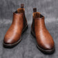 Gratis levering - Vintage Chelsea-støvler i skinn for menn