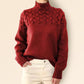 Strikket turtleneck-genser med pullover til kvinner