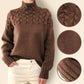Strikket turtleneck-genser med pullover til kvinner
